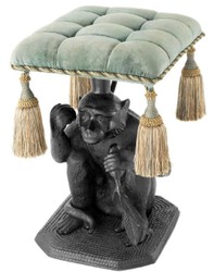 casa padrino luxus designer samt hocker sitzhocker affe wohnzimmer hotel restaurant club bar büro deko accessoires möbel