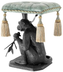 casa padrino luxus designer samt hocker sitzhocker affe wohnzimmer hotel restaurant club bar büro deko accessoires möbel