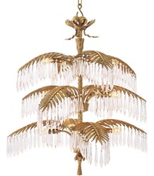 Casa Padrino Luxury Crystal Glass Chandelier Vintage Brass 80 x 80 x H. 88 cm - Luxury Quality