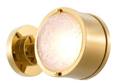 Casa Padrino Luxus Wandleuchte Gold / Weiß 12,5 x 18,5 x H. 12,5 cm - Luxus Kollektion