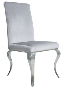 Casa Padrino Chaise De Salle À Manger Argent Gris / Argent - Chaise De Designer - Qualité Luxueuse - Baroque Moderne Casa Padrino Chaise De Salle À Manger Argent Gris / Argent - Chaise De Designer - Qualité Luxueuse - Baroque Moderne