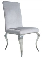 Casa Padrino Chaise De Salle À Manger Argent Gris / Argent - Chaise De Designer - Qualité Luxueuse - Baroque Moderne