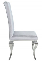 Casa Padrino Chaise De Salle À Manger Argent Gris / Argent - Chaise De Designer - Qualité Luxueuse - Baroque Moderne