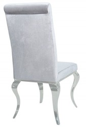 Casa Padrino Chaise De Salle À Manger Argent Gris / Argent - Chaise De Designer - Qualité Luxueuse - Baroque Moderne
