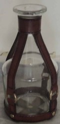 Casa Padrino carafon / carafon à vin en verre cognac brun Ø 10 x H. 23 cm - Collection de Luxe