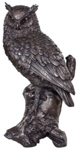 Casa Padrino deco de lujo figura de bronce búho bronce 19 x 15 x H. 36 cm - Escultura de Bronce