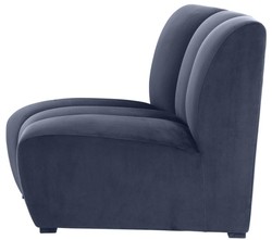 Casa Padrino divano in velluto di lusso blu notte 109 x 95 x H. 83,5 cm - Divano da Soggiorno di Lusso Curvo ed Allungabile