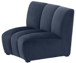 Casa Padrino divano in velluto di lusso blu notte 109 x 95 x H. 83,5 cm - Divano da Soggiorno di Lusso Curvo ed Allungabile