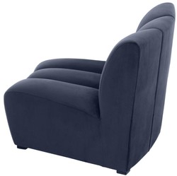 Casa Padrino divano in velluto di lusso blu notte 109 x 95 x H. 83,5 cm - Divano da Soggiorno di Lusso Curvo ed Allungabile