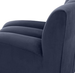 Casa Padrino divano in velluto di lusso blu notte 109 x 95 x H. 83,5 cm - Divano da Soggiorno di Lusso Curvo ed Allungabile