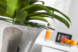 Casa Padrino vaso in alluminio di design argento Ø 35 x H. 60 cm - Vaso di Lusso in Design a Coppa