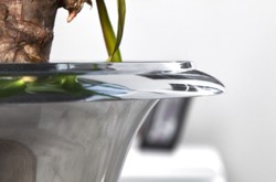 Casa Padrino vaso in alluminio di design argento Ø 35 x H. 60 cm - Vaso di Lusso in Design a Coppa