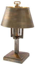 Casa Padrino lámpara de mesa de lujo en latón vintage Ø 52 x H. 85 cm - Lámpara de Mesa de Hotel & Restaurant