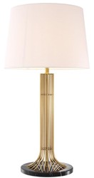 Casa Padrino Lampe de Table de Luxe Or / Noir / Blanc Ø 45 x H. 86 cm - Lampe Design avec Abat-Jour