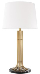 Casa Padrino Lampe de Table de Luxe Or / Noir / Blanc Ø 45 x H. 86 cm - Lampe Design avec Abat-Jour
