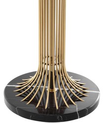 Casa Padrino Lampe de Table de Luxe Or / Noir / Blanc Ø 45 x H. 86 cm - Lampe Design avec Abat-Jour