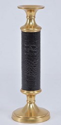 Casa Padrino porte-bougie de luxe laiton antique / noir Ø 12 x H. 36 cm - Accessoires pour Hôtels et Restaurants