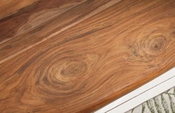 Casa Padrino banc design marron / argent 180 x 45 x H. 45 cm - Banc de Luxe en Bois de Sheesham Massif et Pieds en Acier Inoxydable Poli