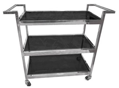 Casa Padrino chariots de nourriture argent / noir 93 x 40 x H. 79 cm - Chariots de Nourriture de Hôtel Restaurant Gastronomie
