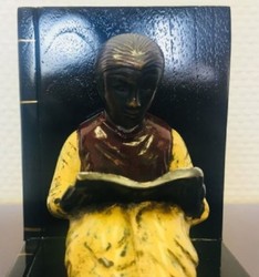 Casa Padrino Luxury Bookend Set Chinese Men Multicolor 23 x 14 x H. 11 cm - Bronze Figures on Decorative Wooden Books