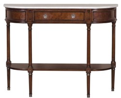 Casa Padrino luxury Art Nouveau mahogany console with marble top dark brown / white 114 x 40 x H. 88 cm - Luxury Quality