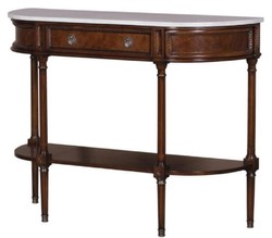 Casa Padrino luxury Art Nouveau mahogany console with marble top dark brown / white 114 x 40 x H. 88 cm - Luxury Quality