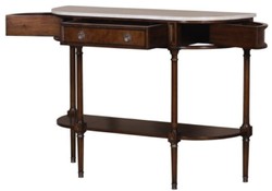 Casa Padrino luxury Art Nouveau mahogany console with marble top dark brown / white 114 x 40 x H. 88 cm - Luxury Quality