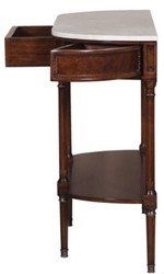 Casa Padrino luxury Art Nouveau mahogany console with marble top dark brown / white 114 x 40 x H. 88 cm - Luxury Quality
