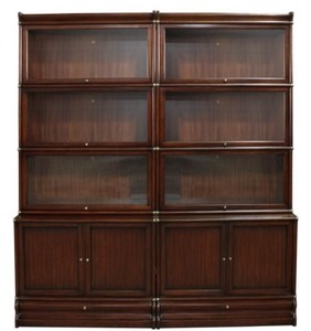 Casa Padrino luxury mahogany bookcase with 10 doors and 2 drawers dark brown 172 x 47 x H. 234 cm - Luxury Office Furniture