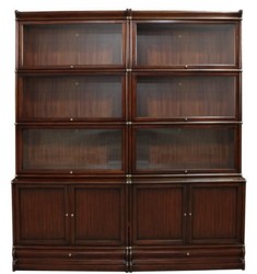 Casa Padrino gabinete per libri di lusso in mogano con 10 porte e 2 cassetti marrone scuro 172 x 47 x H. 234 cm - Arredamento da Ufficio di Lusso