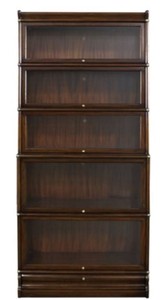 Casa Padrino luxury mahogany bookcase with 5 glass doors and drawer dark brown 86 x 36.5 x H. 197 cm - Luxury Furniture