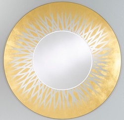 Casa Padrino espejo / espejo de pared para sala de estar oro Ø 105 cm - Colección de Lujo