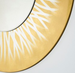 Casa Padrino espejo / espejo de pared para sala de estar oro Ø 105 cm - Colección de Lujo