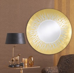 Casa Padrino espejo / espejo de pared para sala de estar oro Ø 105 cm - Colección de Lujo