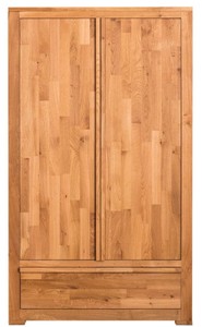 Casa Padrino cabinet camera da letto stile country naturale 110 x 55 x H. 190 cm - Armadio Camera da Letto in Rovere con 2 Ante e Cassetto