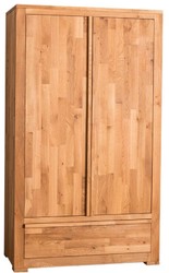Casa Padrino armoire de chambre de style campagnard naturel 110 x 55 x H. 190 cm - Armoire de Chambre à Coucher en Chêne avec 2 Portes et Tiroir