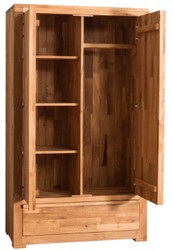 Casa Padrino armoire de chambre de style campagnard naturel 110 x 55 x H. 190 cm - Armoire de Chambre à Coucher en Chêne avec 2 Portes et Tiroir
