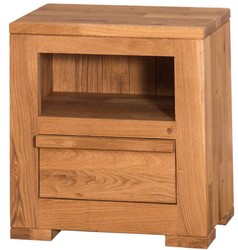 Casa Padrino mesita de noche de estilo campestre con cajón natural 47 x 32 x H. 50 cm - Muebles de Dormitorio de Estilo Campestre 