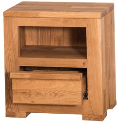 Casa Padrino mesita de noche de estilo campestre con cajón natural 47 x 32 x H. 50 cm - Muebles de Dormitorio de Estilo Campestre 