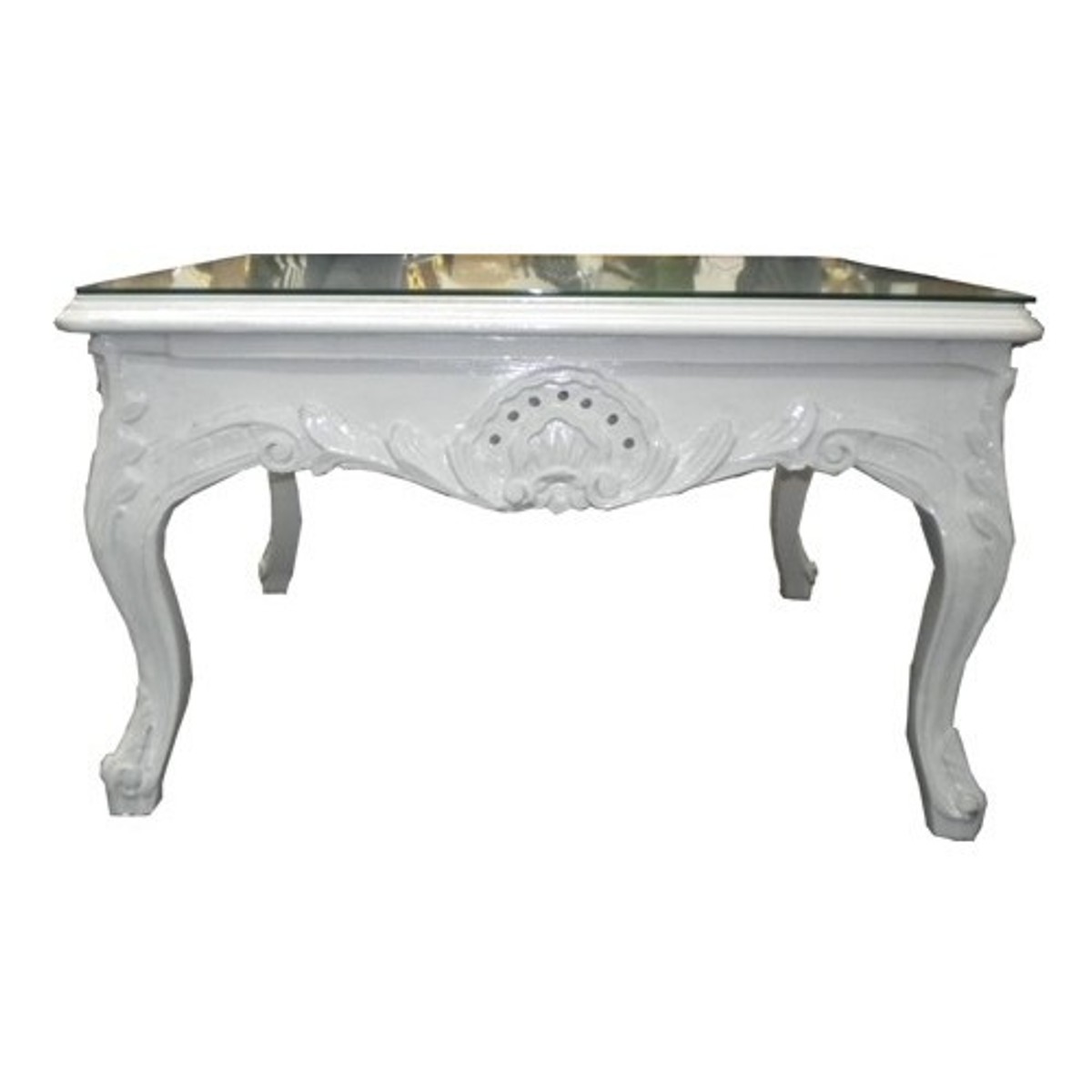 Casa Padrino mesa lateral barroca blanco 80 x 80 cm - mesa de centro - mesa de salón Casa Padrino mesa lateral barroca blanco 80 x 80 cm - mesa de centro - mesa de salón