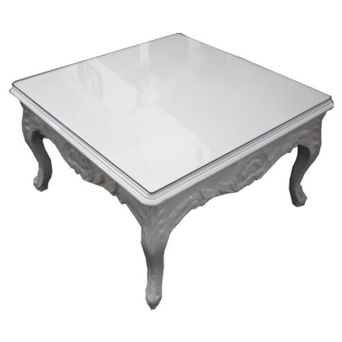 Casa Padrino mesa lateral barroca blanco 80 x 80 cm - mesa de centro - mesa de salón Casa Padrino mesa lateral barroca blanco 80 x 80 cm - mesa de centro - mesa de salón