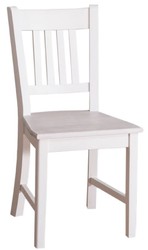 Casa Padrino silla de comedor de estilo campestre blanco 47 x 39 x H. 92 cm - Silla de Cocina de Madera Maciza en Estilo Campestre 