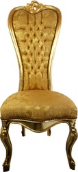 Silla trono barroca Casa Padrino Reina Anne Gold Pattern / Gold - Silla con respaldo alto - Respaldo alto Silla trono barroca Casa Padrino Reina Anne Gold Pattern / Gold - Silla con respaldo alto - Respaldo alto