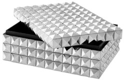 Casa Padrino luxury jewelry casket / jewelery box with lid silver 28 x 21 x H. 10 cm - Luxury Quality