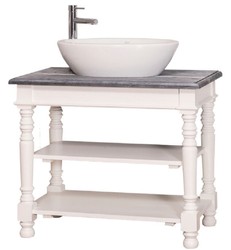 Casa Padrino Mobile Lavabo Stile Country Bianco / Grigio 90 x 54 x H. 74 cm - Mobili da Bagno in Stile Country
