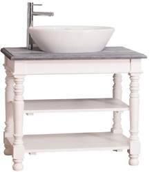 Casa Padrino Mobile Lavabo Stile Country Bianco / Grigio 90 x 54 x H. 74 cm - Mobili da Bagno in Stile Country