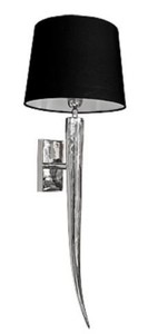 Casa Padrino lámpara de pared de diseño plata / negro 15 x 7 x H. 71 cm - Lámpara de Pared con Pantalla de Hotel y Restaurante