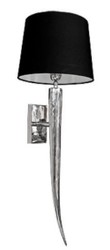 Casa Padrino designer wall lamp silver / black 15 x 7 x H. 71 cm - Hotel & Restaurant Wall Light with Lampshade