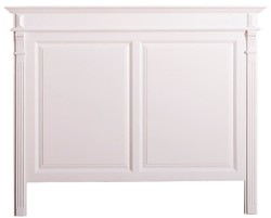 Casa Padrino cabecera de cama de madera maciza de estilo campestre blanco 160 x H. 126 cm - Muebles de Dormitorio de Estilo Campestre 