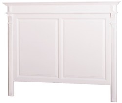 Casa Padrino cabecera de cama de madera maciza de estilo campestre blanco 160 x H. 126 cm - Muebles de Dormitorio de Estilo Campestre 